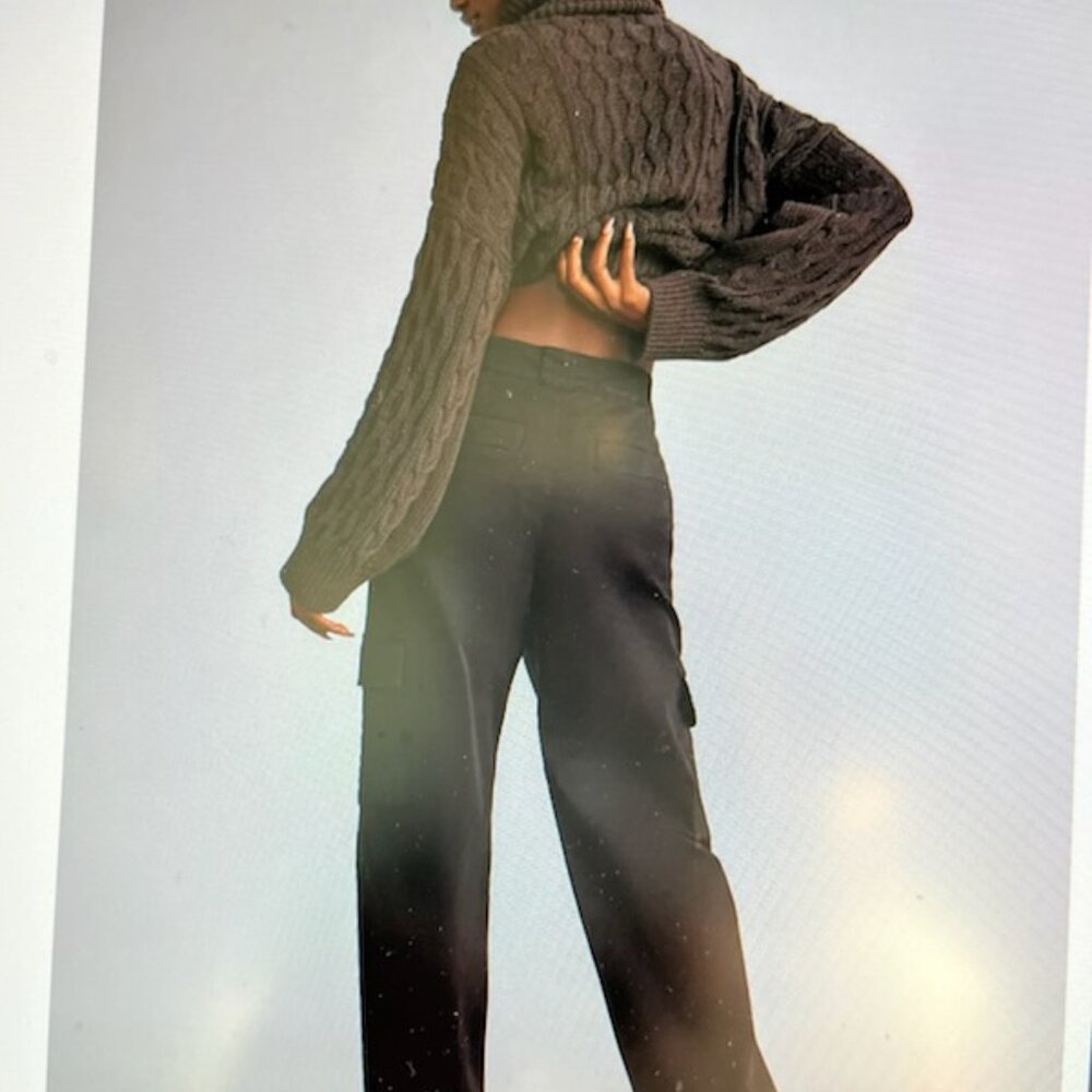 NWT Sanctuary Black Canvas Cargo Joggers Pants Edgy